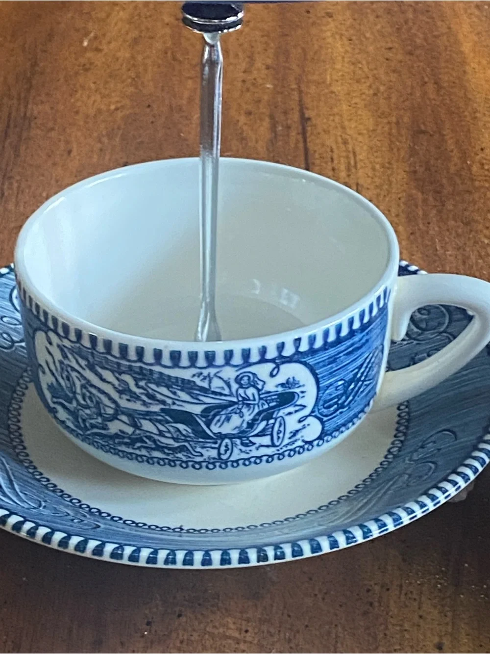 Royal China Currier & Ives Tea Cup Bird Feeder